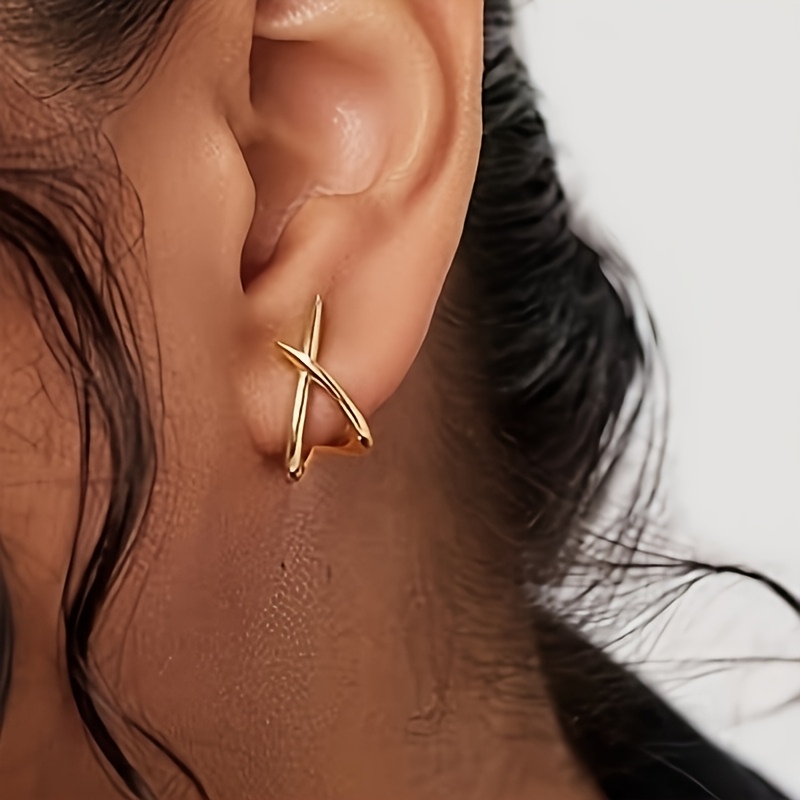 2pcs Women's Intertwined Earrings Set, Elegant Design